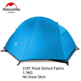 1 Person Double Layers Aluminum Rod Hiking Tent 4 Season With Camping Mat