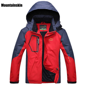Mountainskin 5XL Men's Spring Fleece Softshell Jackets Outdoor Sports Waterproof Coats Hiking Camping Trekking Male Jacket RM019