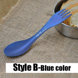 TiTo Outdoor Camping Picnic titanium Spoon Tableware titanium Fork Ultralight pure titanium Spork
