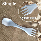 TiTo Outdoor Camping Picnic titanium Spoon Tableware titanium Fork Ultralight pure titanium Spork