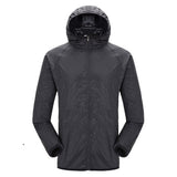 Quick-dry Unisex Windproof Hiking Jacket Light-weight Waterproof Nylon Sports Sun-protective Top Suit With Hat