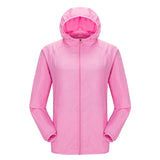 Quick-dry Unisex Windproof Hiking Jacket Light-weight Waterproof Nylon Sports Sun-protective Top Suit With Hat
