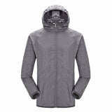 Quick-dry Unisex Windproof Hiking Jacket Light-weight Waterproof Nylon Sports Sun-protective Top Suit With Hat