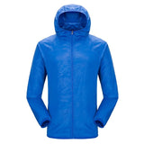 Quick-dry Unisex Windproof Hiking Jacket Light-weight Waterproof Nylon Sports Sun-protective Top Suit With Hat