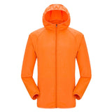 Quick-dry Unisex Windproof Hiking Jacket Light-weight Waterproof Nylon Sports Sun-protective Top Suit With Hat