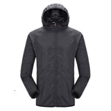Quick-dry Unisex Windproof Hiking Jacket Light-weight Waterproof Nylon Sports Sun-protective Top Suit With Hat