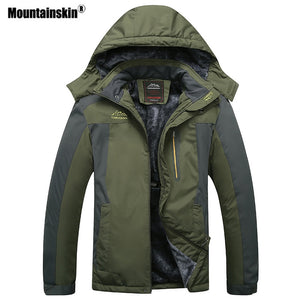 Mountainskin Men's Winter Fleece Thermal Jackets Outdoor Sports Windbreaker Hiking Trekking Camping Plus Size 9XL Coat VA296