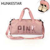 2018 Cheap Sequins Black Gym Bag Women Shoe Compartment Waterproof Sport Bags for Fitness Training Yoga Bolsa Sac De Sport