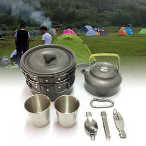 1-12pcs Outdoor Camping Picnic Teapot Pot Set