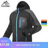 SAENSHING Waterproof softshell Jacket Men Hiking Fleece Rain Coat Fishing Windbreaker Outdoor Camping Trekking Soft shell Jacket