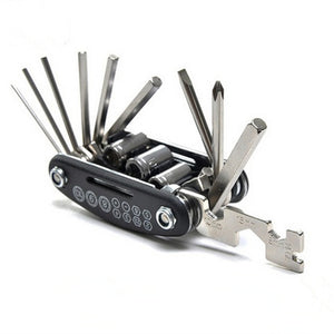 Bike Repair Tool Combination Include Pump Tire Repair Kits 16 in 1 Multifunction Tool Bicycle Accessories