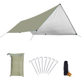 420D Oxford Cloth Ultralight Tarp Outdoor Camping Survival Sun Shelter Shade Awning Silver Coating Pergola Waterproof Beach Tent